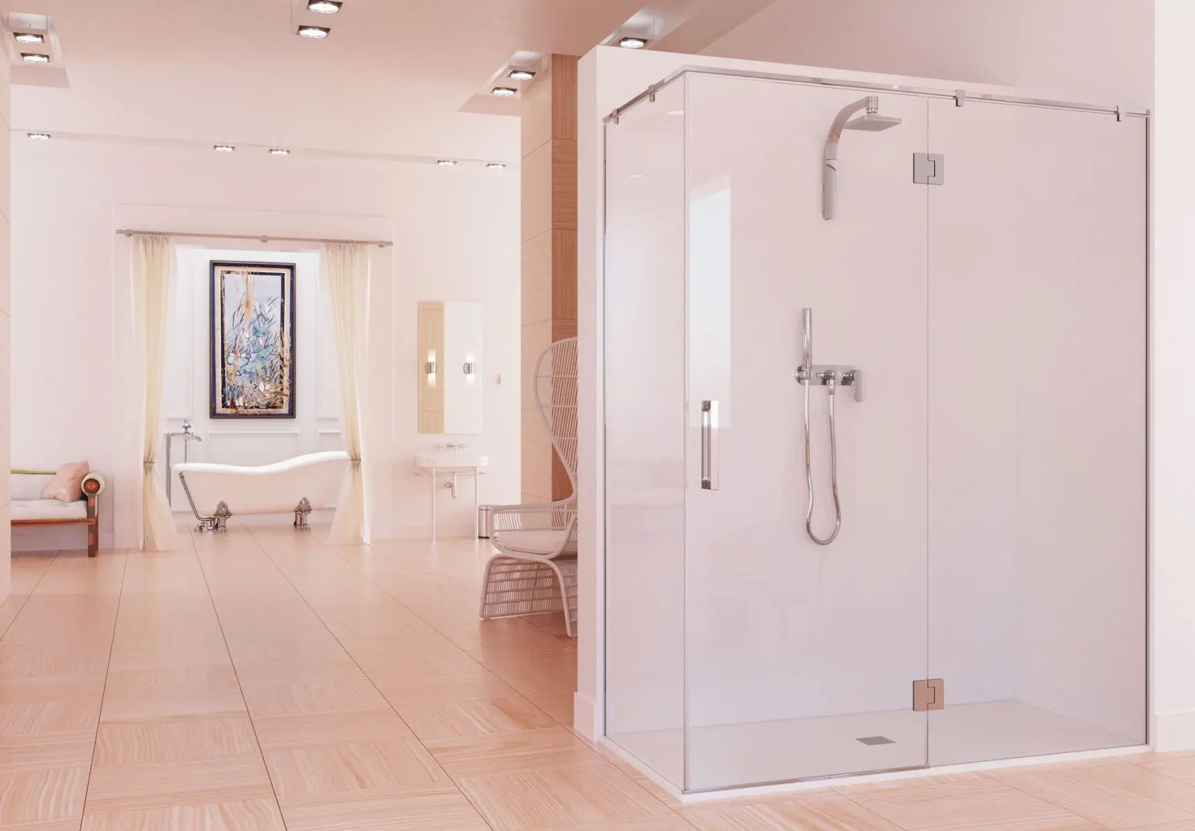 Infografía 3D · Ducha interior